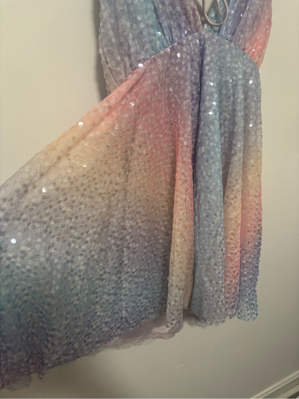 NWT Hello Molly pastel rainbow sequin mini dress - Picture 8 of 9